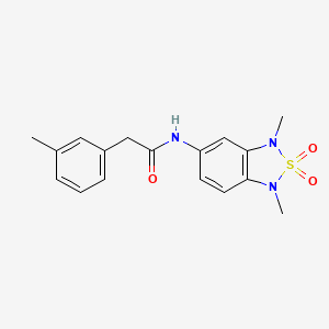 molecular formula C17H19N3O3S B2956478 N-(1,3-二甲基-2,2-二氧化-1,3-二氢苯并[c][1,2,5]噻二唑-5-基)-2-(间甲苯基)乙酰胺 CAS No. 2034586-69-9
