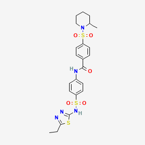 N-(4-(N-(5-ethyl-1,3,4-thiadiazol-2-yl)sulfamoyl)phenyl)-4-((2-methylpiperidin-1-yl)sulfonyl)benzamide