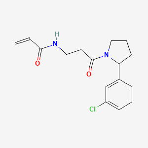 molecular formula C16H19ClN2O2 B2956486 N-[3-[2-(3-Chlorophenyl)pyrrolidin-1-yl]-3-oxopropyl]prop-2-enamide CAS No. 2201691-86-1