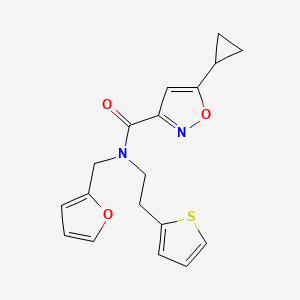 5-cyclopropyl-N-(furan-2-ylmethyl)-N-(2-(thiophen-2-yl)ethyl)isoxazole-3-carboxamide