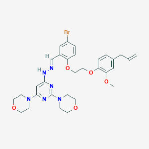 molecular formula C31H37BrN6O5 B295649 2-[2-(4-Allyl-2-methoxyphenoxy)ethoxy]-5-bromobenzaldehyde (2,6-dimorpholin-4-ylpyrimidin-4-yl)hydrazone 