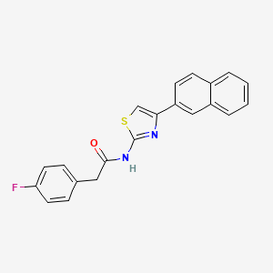 molecular formula C21H15FN2OS B2956494 2-(4-fluorophenyl)-N-(4-(naphthalen-2-yl)thiazol-2-yl)acetamide CAS No. 922999-73-3