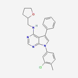 molecular formula C24H23ClN4O B2956495 7-(3-chloro-4-methylphenyl)-5-phenyl-N-(tetrahydrofuran-2-ylmethyl)-7H-pyrrolo[2,3-d]pyrimidin-4-amine CAS No. 477229-49-5