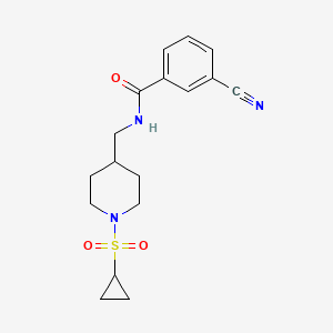 3-cyano-N-((1-(cyclopropylsulfonyl)piperidin-4-yl)methyl)benzamide
