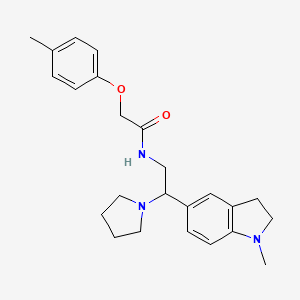 molecular formula C24H31N3O2 B2956506 N-(2-(1-methylindolin-5-yl)-2-(pyrrolidin-1-yl)ethyl)-2-(p-tolyloxy)acetamide CAS No. 922088-30-0