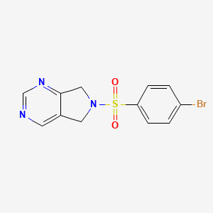 molecular formula C12H10BrN3O2S B2956507 6-((4-bromophenyl)sulfonyl)-6,7-dihydro-5H-pyrrolo[3,4-d]pyrimidine CAS No. 1705766-11-5