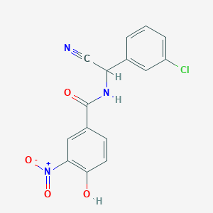molecular formula C15H10ClN3O4 B2956510 N-[(3-chlorophenyl)(cyano)methyl]-4-hydroxy-3-nitrobenzamide CAS No. 1797346-61-2