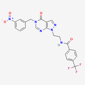 N-(2-(5-(3-nitrobenzyl)-4-oxo-4,5-dihydro-1H-pyrazolo[3,4-d]pyrimidin-1-yl)ethyl)-4-(trifluoromethyl)benzamide