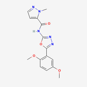 molecular formula C15H15N5O4 B2956517 N-(5-(2,5-dimethoxyphenyl)-1,3,4-oxadiazol-2-yl)-1-methyl-1H-pyrazole-5-carboxamide CAS No. 1170576-50-7