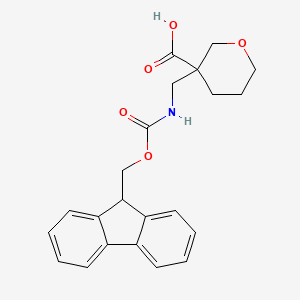 molecular formula C22H23NO5 B2956520 3-[({[(9H-fluoren-9-yl)methoxy]carbonyl}amino)methyl]oxane-3-carboxylic acid CAS No. 2138272-13-4