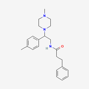 molecular formula C23H31N3O B2956525 N-(2-(4-甲基哌嗪-1-基)-2-(对甲苯基)乙基)-3-苯基丙酰胺 CAS No. 898431-91-9