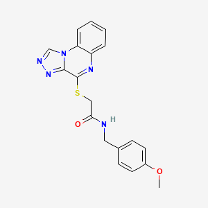 molecular formula C19H17N5O2S B2956526 2-([1,2,4]triazolo[4,3-a]quinoxalin-4-ylthio)-N-(4-methoxybenzyl)acetamide CAS No. 1358741-46-4