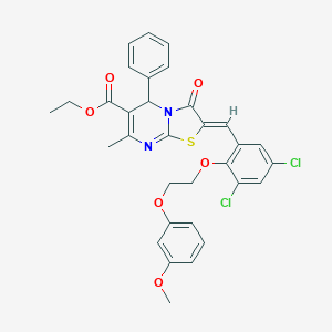 ethyl 2-{3,5-dichloro-2-[2-(3-methoxyphenoxy)ethoxy]benzylidene}-7-methyl-3-oxo-5-phenyl-2,3-dihydro-5H-[1,3]thiazolo[3,2-a]pyrimidine-6-carboxylate