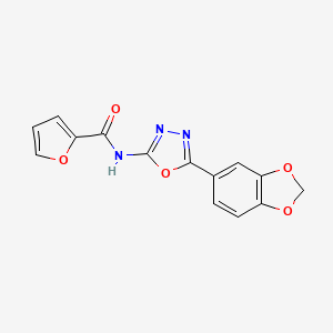 molecular formula C14H9N3O5 B2956532 N-(5-(benzo[d][1,3]dioxol-5-yl)-1,3,4-oxadiazol-2-yl)furan-2-carboxamide CAS No. 921899-69-6