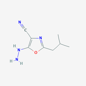 5-Hydrazinyl-2-(2-methylpropyl)-1,3-oxazole-4-carbonitrile