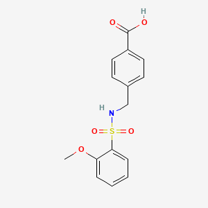 molecular formula C15H15NO5S B2956546 4-[[(2-methoxyphenyl)sulfonylamino]methyl]benzoic Acid CAS No. 793727-37-4
