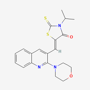 molecular formula C20H21N3O2S2 B2956554 (Z)-3-isopropyl-5-((2-morpholinoquinolin-3-yl)methylene)-2-thioxothiazolidin-4-one CAS No. 886167-78-8