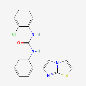 molecular formula C18H13ClN4OS B2956555 1-(2-Chlorophenyl)-3-(2-(imidazo[2,1-b]thiazol-6-yl)phenyl)urea CAS No. 1795089-52-9
