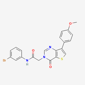 molecular formula C21H16BrN3O3S B2956563 N-(3-bromophenyl)-2-[7-(4-methoxyphenyl)-4-oxothieno[3,2-d]pyrimidin-3(4H)-yl]acetamide CAS No. 1207060-06-7