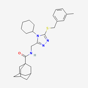 N-[[4-cyclohexyl-5-[(3-methylphenyl)methylsulfanyl]-1,2,4-triazol-3-yl]methyl]adamantane-1-carboxamide