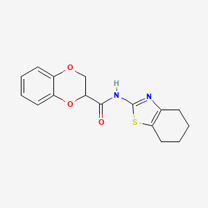 molecular formula C16H16N2O3S B2956584 N-(4,5,6,7-四氢-1,3-苯并噻唑-2-基)-2,3-二氢-1,4-苯并二噁英-3-甲酰胺 CAS No. 681167-16-8