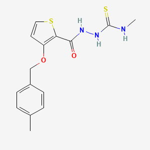 molecular formula C15H17N3O2S2 B2956588 N-methyl-2-({3-[(4-methylbenzyl)oxy]-2-thienyl}carbonyl)-1-hydrazinecarbothioamide CAS No. 343375-85-9