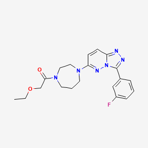 molecular formula C20H23FN6O2 B2956590 2-Ethoxy-1-[4-[3-(3-fluorophenyl)-[1,2,4]triazolo[4,3-b]pyridazin-6-yl]-1,4-diazepan-1-yl]ethanone CAS No. 2380086-58-6