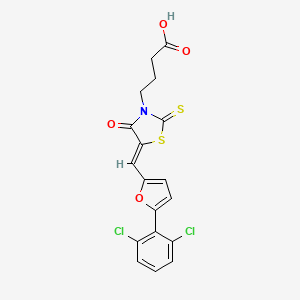 (Z)-4-(5-((5-(2,6-dichlorophenyl)furan-2-yl)methylene)-4-oxo-2-thioxothiazolidin-3-yl)butanoic acid