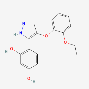 molecular formula C17H16N2O4 B2956597 4-(4-(2-ethoxyphenoxy)-1H-pyrazol-3-yl)benzene-1,3-diol CAS No. 879570-61-3