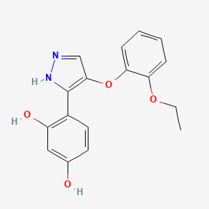 molecular formula C17H16N2O4 B2956597 4-(4-(2-乙氧基苯氧基)-1H-吡唑-3-基)苯-1,3-二醇 CAS No. 879570-61-3