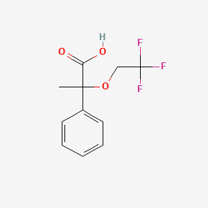 molecular formula C11H11F3O3 B2956601 2-苯基-2-(2,2,2-三氟乙氧基)丙酸 CAS No. 1293016-44-0