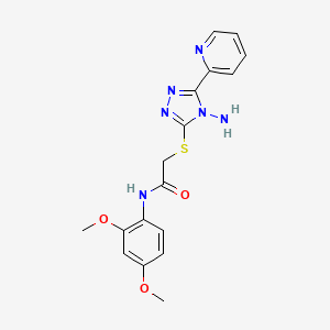 molecular formula C17H18N6O3S B2956606 2-((4-氨基-5-(吡啶-2-基)-4H-1,2,4-三唑-3-基)硫代)-N-(2,4-二甲氧基苯基)乙酰胺 CAS No. 680593-45-7