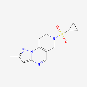 molecular formula C13H16N4O2S B2956620 7-(Cyclopropylsulfonyl)-2-methyl-6,7,8,9-tetrahydropyrazolo[1,5-a]pyrido[3,4-e]pyrimidine CAS No. 1797735-92-2