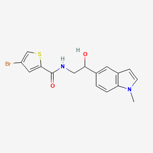 molecular formula C16H15BrN2O2S B2956631 4-溴-N-(2-羟基-2-(1-甲基-1H-吲哚-5-基)乙基)噻吩-2-甲酰胺 CAS No. 2034409-64-6