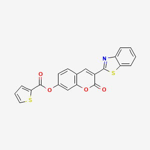 molecular formula C21H11NO4S2 B2956637 3-(benzo[d]thiazol-2-yl)-2-oxo-2H-chromen-7-yl thiophene-2-carboxylate CAS No. 577788-48-8