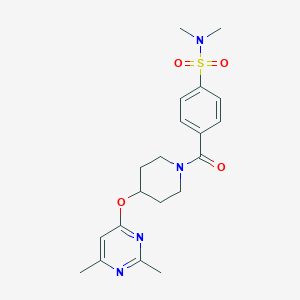 molecular formula C20H26N4O4S B2956647 4-(4-((2,6-dimethylpyrimidin-4-yl)oxy)piperidine-1-carbonyl)-N,N-dimethylbenzenesulfonamide CAS No. 2034472-69-8