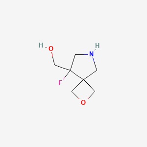 molecular formula C7H12FNO2 B2956655 (8-Fluoro-2-oxa-6-aza-spiro[3.4]oct-8-YL)-methanol CAS No. 1824632-51-0