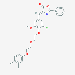 molecular formula C29H28ClNO6 B295666 4-(3-chloro-4-{2-[2-(3,4-dimethylphenoxy)ethoxy]ethoxy}-5-methoxybenzylidene)-2-phenyl-1,3-oxazol-5(4H)-one 