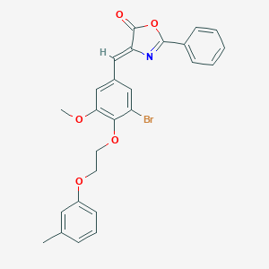 molecular formula C26H22BrNO5 B295667 4-{3-bromo-5-methoxy-4-[2-(3-methylphenoxy)ethoxy]benzylidene}-2-phenyl-1,3-oxazol-5(4H)-one 