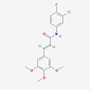 molecular formula C18H17ClFNO4 B2956670 (2E)-N-(3-chloro-4-fluorophenyl)-3-(3,4,5-trimethoxyphenyl)prop-2-enamide CAS No. 329778-43-0