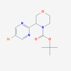 molecular formula C13H18BrN3O3 B2956673 叔丁基 3-(5-溴嘧啶-2-基)吗啉-4-羧酸酯 CAS No. 2230798-86-2