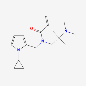 molecular formula C17H27N3O B2956679 N-[(1-Cyclopropylpyrrol-2-yl)methyl]-N-[2-(dimethylamino)-2-methylpropyl]prop-2-enamide CAS No. 2411275-25-5