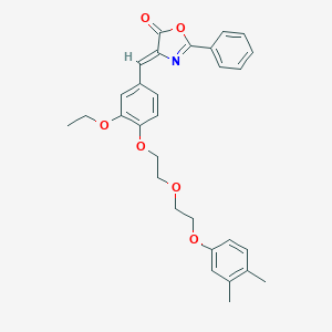 molecular formula C30H31NO6 B295668 4-(4-{2-[2-(3,4-dimethylphenoxy)ethoxy]ethoxy}-3-ethoxybenzylidene)-2-phenyl-1,3-oxazol-5(4H)-one 