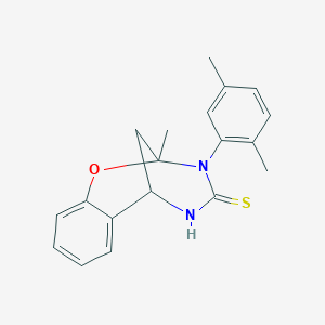 10-(2,5-dimethylphenyl)-9-methyl-8-oxa-10,12-diazatricyclo[7.3.1.0^{2,7}]trideca-2,4,6-triene-11-thione