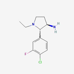 molecular formula C12H16ClFN2 B2956692 (2S,3R)-2-(4-Chloro-3-fluorophenyl)-1-ethylpyrrolidin-3-amine CAS No. 2219408-16-7