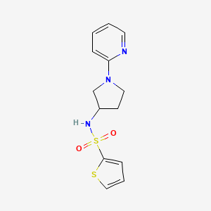 molecular formula C13H15N3O2S2 B2956707 N-(1-(pyridin-2-yl)pyrrolidin-3-yl)thiophene-2-sulfonamide CAS No. 1795484-10-4