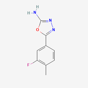 molecular formula C9H8FN3O B2956708 5-(3-氟-4-甲基苯基)-1,3,4-恶二唑-2-胺 CAS No. 1016492-00-4
