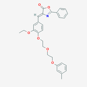 molecular formula C29H29NO6 B295671 4-(3-ethoxy-4-{2-[2-(3-methylphenoxy)ethoxy]ethoxy}benzylidene)-2-phenyl-1,3-oxazol-5(4H)-one 