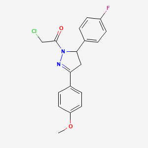 2-Chloro-1-[3-(4-fluorophenyl)-5-(4-methoxyphenyl)-3,4-dihydropyrazol-2-yl]ethanone