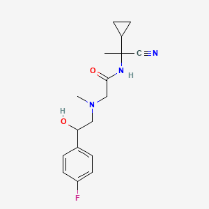 molecular formula C17H22FN3O2 B2956714 N-(1-Cyano-1-cyclopropylethyl)-2-[[2-(4-fluorophenyl)-2-hydroxyethyl]-methylamino]acetamide CAS No. 1385380-47-1
